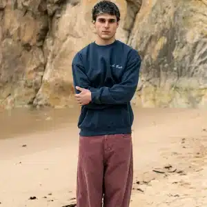 SUDADERA ANTRACITA/CELESTE "CERO DE COSTA CURSIVA" LOGO